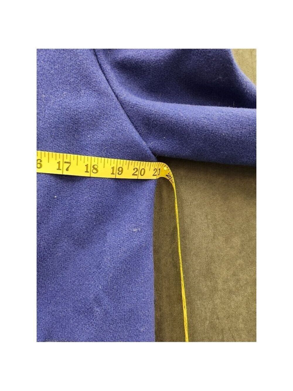 Vintage Royal Blue Union Made Wool Coat Size 9 Double-Breasted USA Made - Picture 10 of 13